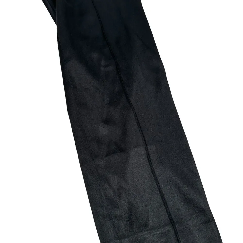 Akris Dress Pants Women's 8 Black Silk Pleated Straight Leg Side Closure‎ Zipper